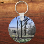 Morecambe Bay Uitzicht Button Key Ring Sleutelhanger (Voorkant)