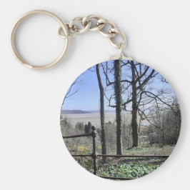 Morecambe Bay Uitzicht Button Key Ring Sleutelhanger