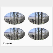 Morecambe Bay Uitzicht Ovale Sticker (Vel)