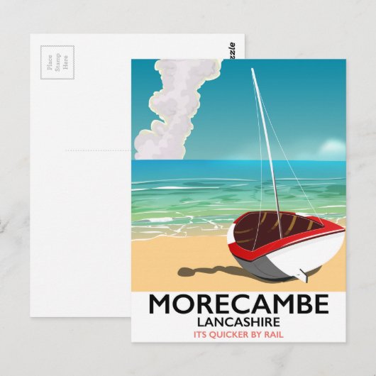 Morecambe, Lancashire Seaside-reisposter Briefkaart (Voorkant / Achterkant)