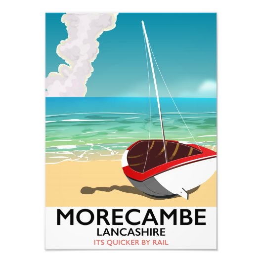 Morecambe, Lancashire Seaside-reisposter Foto Afdruk (Voorkant)