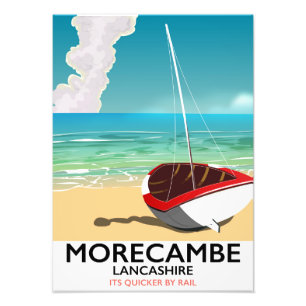Morecambe, Lancashire Zeereisposter Foto Afdruk