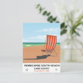 Morecambe South Beach Lancashire zeeposter Briefkaart (Staand voorkant)