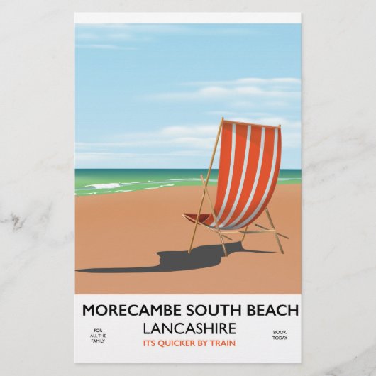 Morecambe South Beach Lancashire zeeposter Briefpapier (Voorkant)