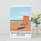 Morecambe South Beach Lancashire zeeposter Briefpapier (Staand voorkant)