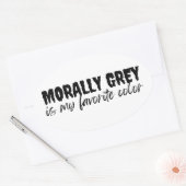 Moreel grijs is mijn lievelingskleur ovale sticker (Envelop)