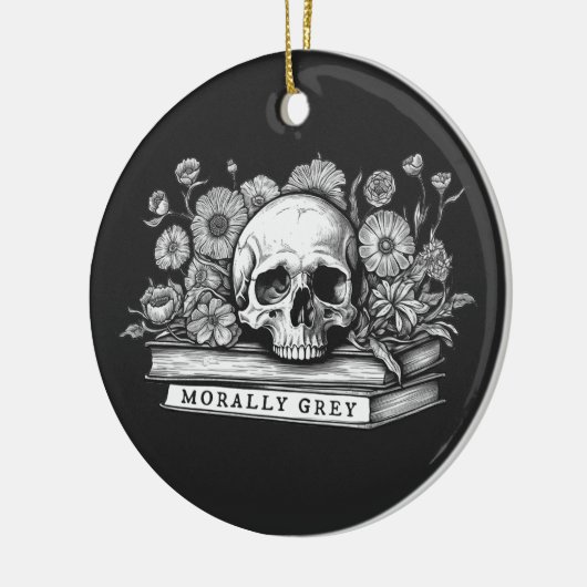 Moreel grijs romance boeken gothic keramisch ornament (Links)