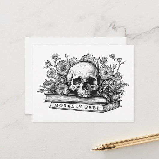 Moreel grijze romance boeken briefkaart (Voorkant / Achterkant in situ)