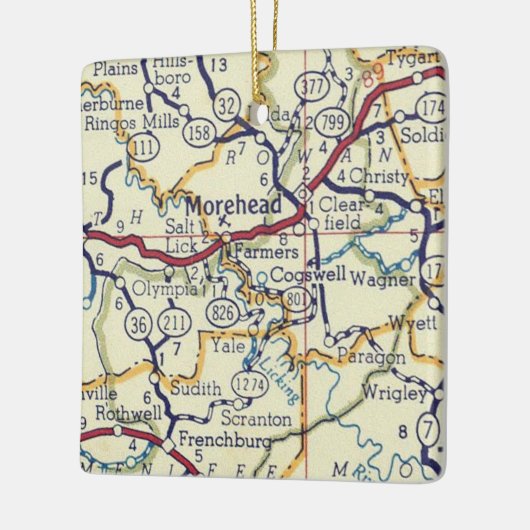 Morehead KY  Map Keramisch Ornament (Links)