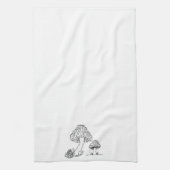 Morel Foaged Mushrooms | Hand getrokken schets ont Theedoek (Verticaal)