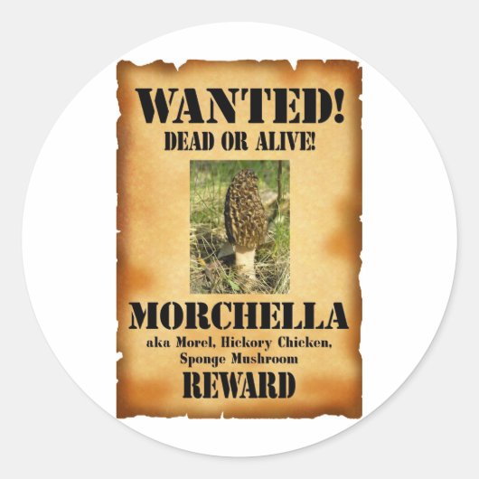 Morel - Gezocht Poster Ronde Sticker (Voorkant)
