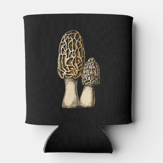 Morel Mushroom Botanische illustratie Blikjeskoeler (Achterkant)