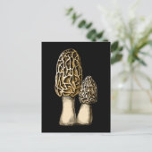 Morel Mushroom  Botanische illustratie Briefkaart (Staand voorkant)