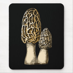 Morel Mushroom  Botanische illustratie Muismat