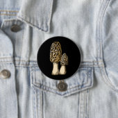 Morel Mushroom  Botanische illustratie Ronde Button 7,6 Cm (In situ)