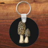 Morel Mushroom  Botanische illustratie Sleutelhanger (Voorkant)