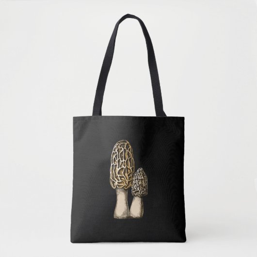 Morel Mushroom  Botanische illustratie Tote Bag (Voorkant)