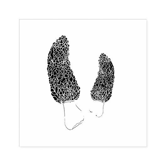 Morel Mushroom Drawing Rubberstempel (Afrduk)