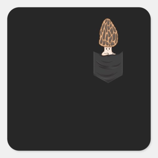 Morel Mushroom Fungi Hunter Mycology Mushroom Vierkante Sticker (Voorkant)