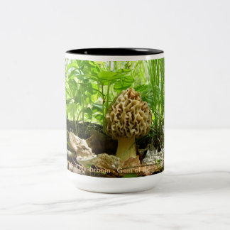 Morel Mushroom - Gem van het bos Tweekleurige Koffiemok
