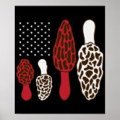 Morel Mushroom Hunter Fungi USA 4 juli Morels Poster (Voorkant)