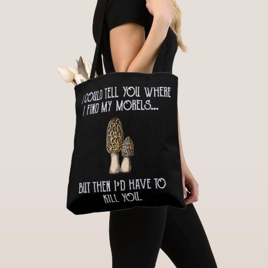 Morel Mushroom Hunter Funny Foraging Tote Bag (Dichtbij)