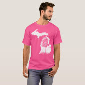 Morel Mushroom Hunter Michigan Kaart Morchella T-shirt (Voorkant volledig)