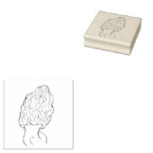 Morel Mushroom Hunter Wood Art Stamp Rubberstempel (Gestempeld)