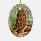 Morel Mushroom Keramisch Ornament (Voorkant)