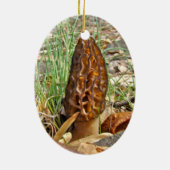 Morel Mushroom Keramisch Ornament (Achterkant)