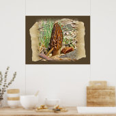 Morel Mushroom Poster (Keuken)