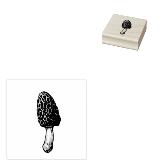Morel Mushroom Rubberstempel (Gestempeld)