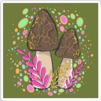 Morel Mushroom Vinyl Sticker
