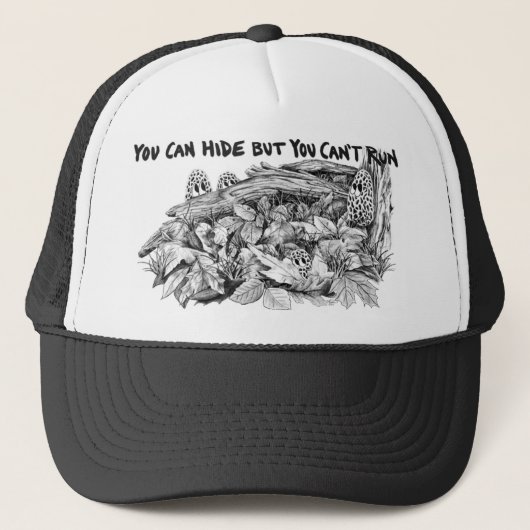 Morel Mushrooms B&W Trucker Hat Pet (Voorkant)
