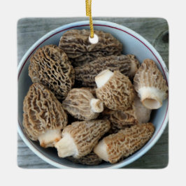 Morel Mushrooms Keramisch Ornament