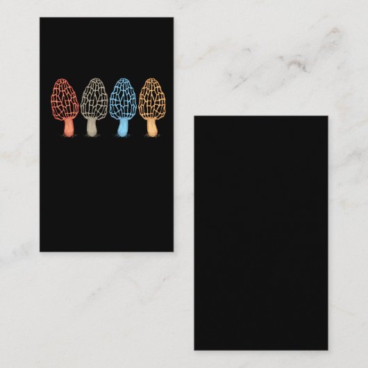 Morel Mushrooms  Retro Hunters Mycology Visitekaartje (Voorkant / Achterkant)