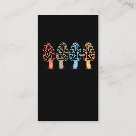 Morel Mushrooms Retro Hunters Mycology Visitekaartje (Voorkant)