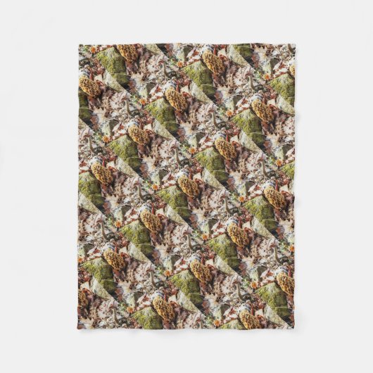 Morel paddenstoel in het wild fleece deken (Voorkant)