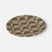 Morel paddenstoel in het wild papieren bordje (Gekanteld)