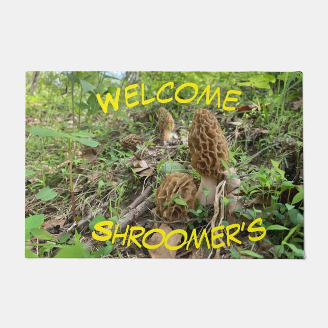 Morel paddenstoel "Shroomers" Deurmat (Voorkant)