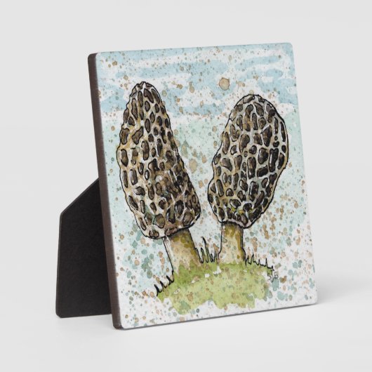 Morel-paddenstoel waterverf afdrukken met elastisc fotoplaat (Voorkant)