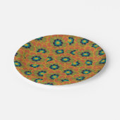 Morelia Retro  Floral Pattern Burnt Oranje Papieren Bordje (Gekanteld)