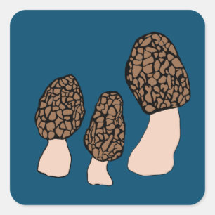 Morels Mushrooms Fun Fungi DOCUSTOMIZE IT Vierkante Sticker