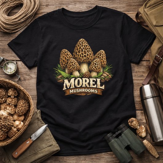 Morelzwammen uit het bos t-shirt