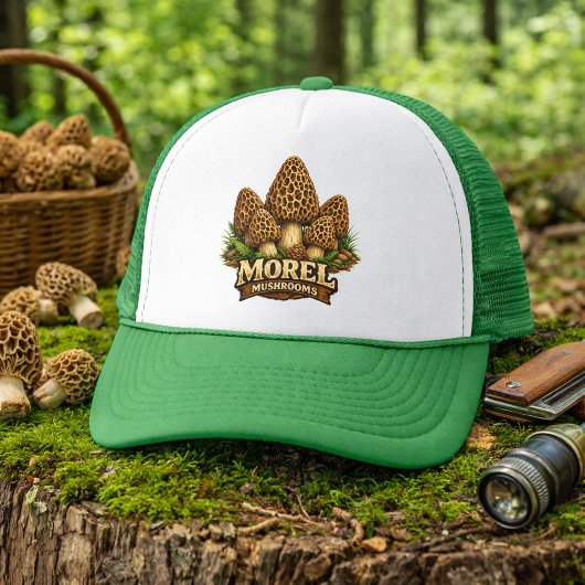 Morelzwammen uit het bos trucker pet