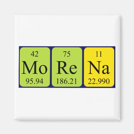 Morena periodieke handelsnaam magnet (Voorkant)