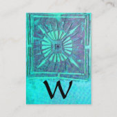 MORENDE STAR 2, MONOGRAM, Blauwgroen, Blauw groen, Visitekaartje (Achterkant)