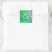 MORENDE STAR, blauw, licht, groen Vierkante Sticker (Tas)