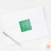 MORENDE STAR, blauw, licht, groen Vierkante Sticker (Envelop)