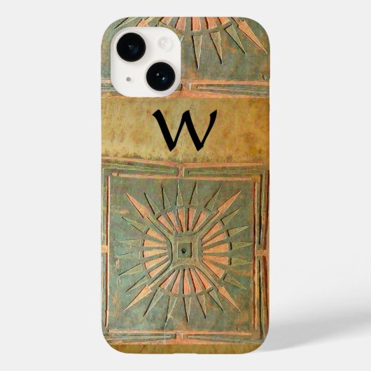 MORENDE STAR, geel, bruin, zwart monogram Case-Mate iPhone Case (Achterkant)